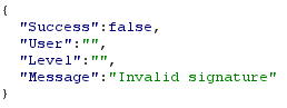 Server returning an invalid signature error